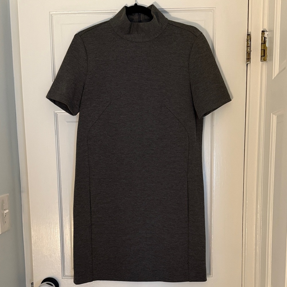 Donna Morgan Charcoal Mock Neck Dress